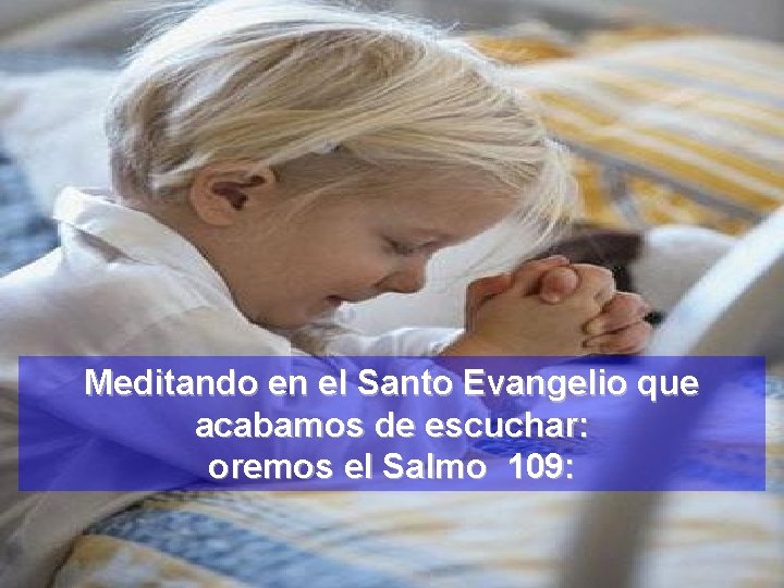 Meditando en el Santo Evangelio que acabamos de escuchar: oremos el Salmo 109: 