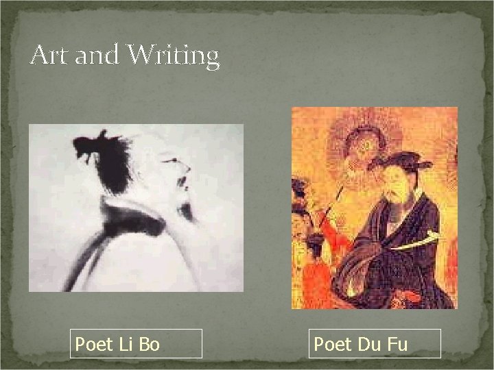 Art and Writing Poet Li Bo Poet Du Fu 