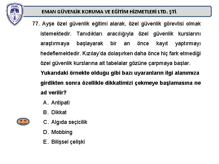EMAN GÜVENLİK KORUMA VE EĞİTİM HİZMETLERİ LTD. ŞTİ. 77. Ayşe özel güvenlik eğitimi alarak, EMAN GÜVENLİK KORUMA VE EĞİTİM HİZMETLERİ LTD. ŞTİ. 77. Ayşe özel güvenlik eğitimi alarak,