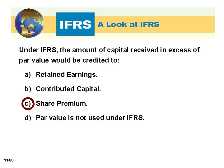 Under IFRS, the amount of capital received in excess of par value would be