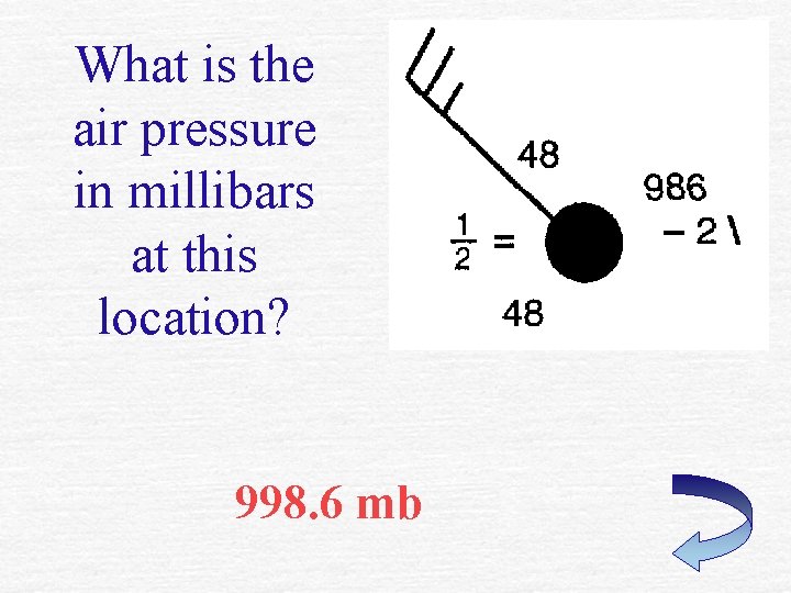 What is the air pressure in millibars at this location? 998. 6 mb 