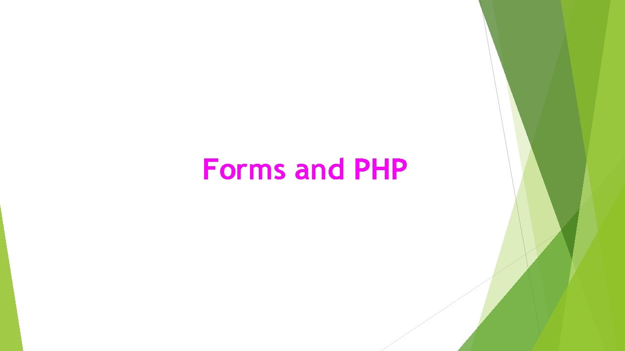 Forms and PHP 