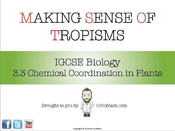 MAKING SENSE OF TROPISMS IGCSE Biology 3. 3 Chemical Coordination in Plants Brought to