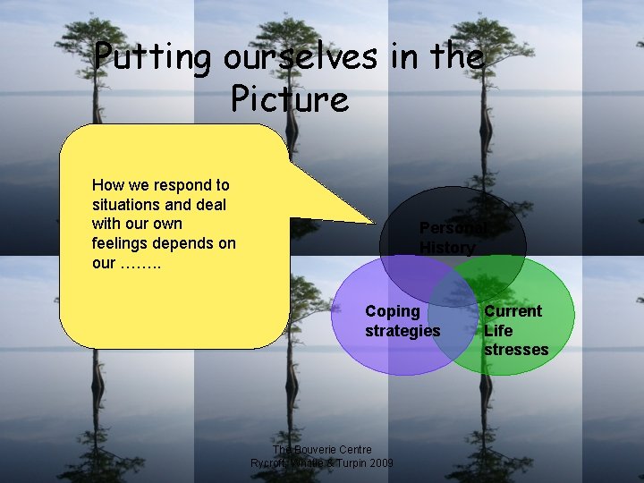 Putting ourselves in the Picture How we respond to situations and deal with our