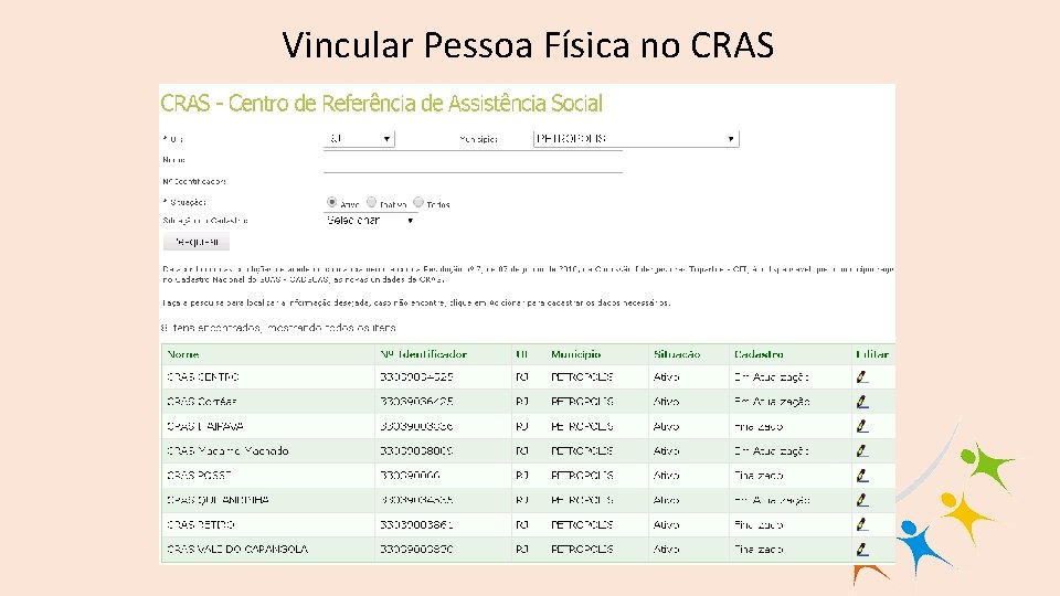 Vincular Pessoa Física no CRAS 