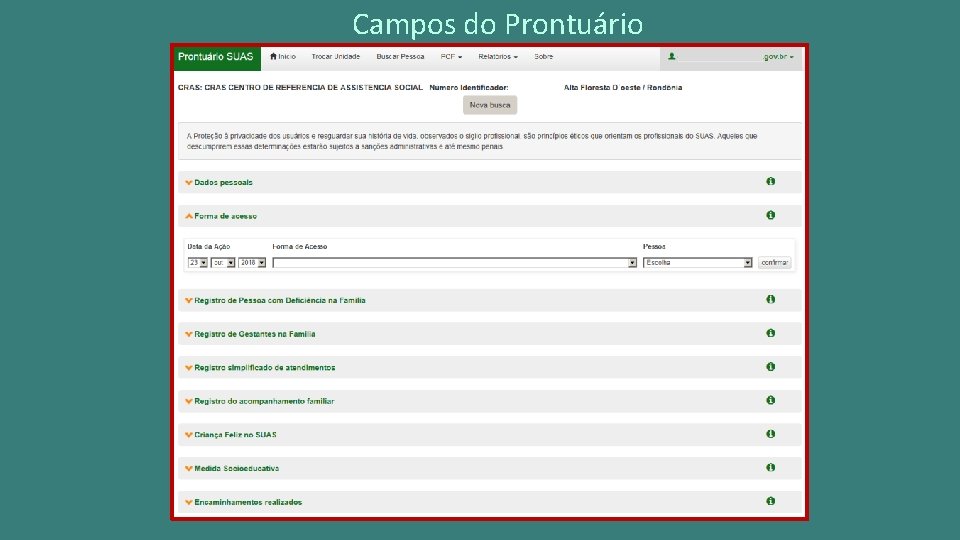 Campos do Prontuário 