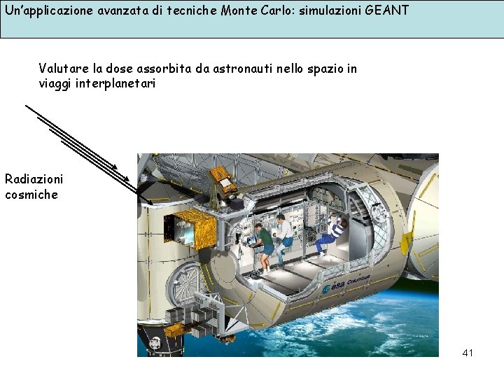 Un’applicazione avanzata di tecniche Monte Carlo: simulazioni GEANT Valutare la dose assorbita da astronauti