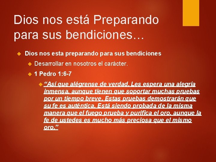 Dios nos está Preparando para sus bendiciones… Dios nos esta preparando para sus bendiciones