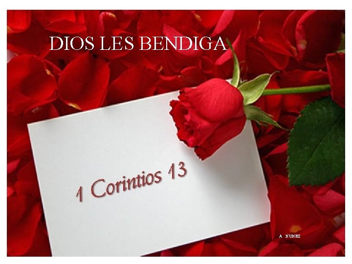 DIOS LES BENDIGA A NUNEZ 15 DIOS LES BENDIGA A NUNEZ 15