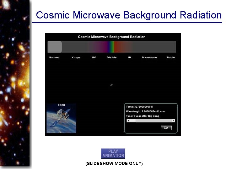 Cosmic Microwave Background Radiation (SLIDESHOW MODE ONLY) 