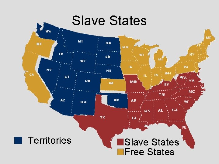 Slave States Territories Slave States Free States 