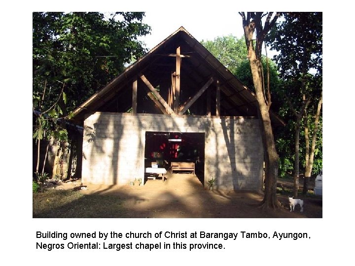 Building owned by the church of Christ at Barangay Tambo, Ayungon, Negros Oriental: Largest
