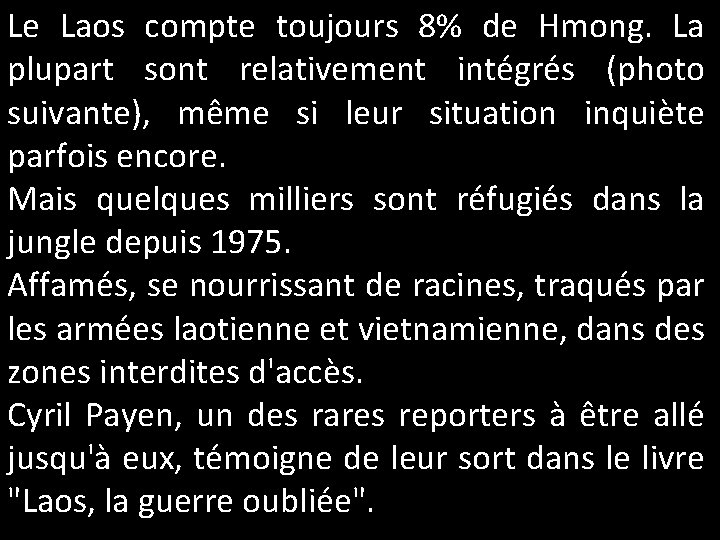 Le Laos compte toujours 8% de Hmong. La plupart sont relativement intégrés (photo suivante),