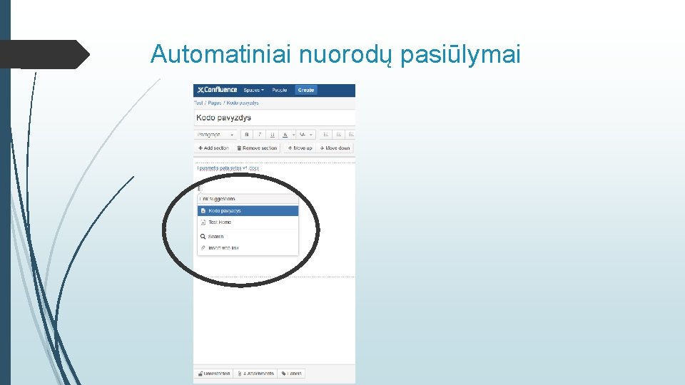 Automatiniai nuorodų pasiūlymai 