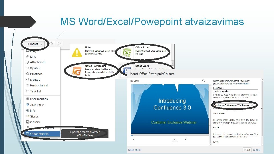 MS Word/Excel/Powepoint atvaizavimas 