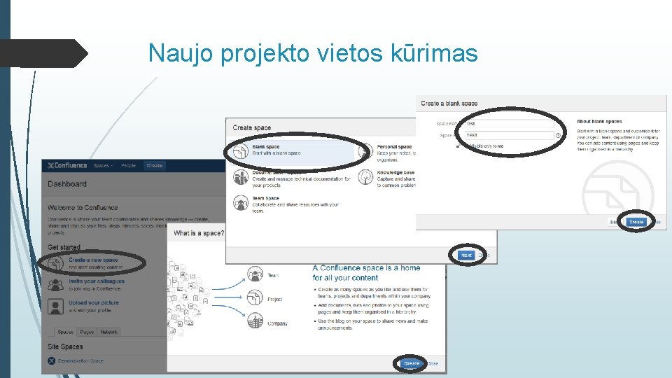 Naujo projekto vietos kūrimas 