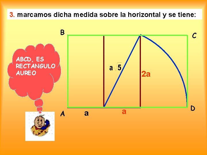 3. marcamos dicha medida sobre la horizontal y se tiene: B C ABCD, ES