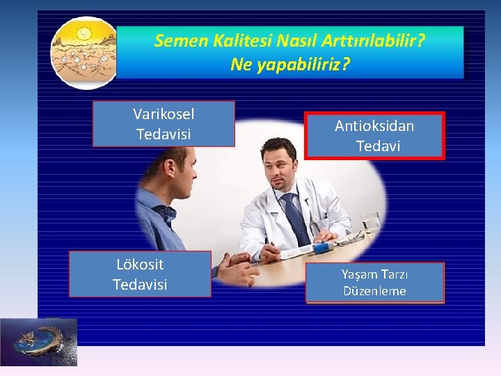 Semen Kalitesi Nasıl Arttırılabilir? Ne yapabiliriz? Varikosel Tedavisi Lökosit Tedavisi Antioksidan Tedavi Yaşam Tarzı