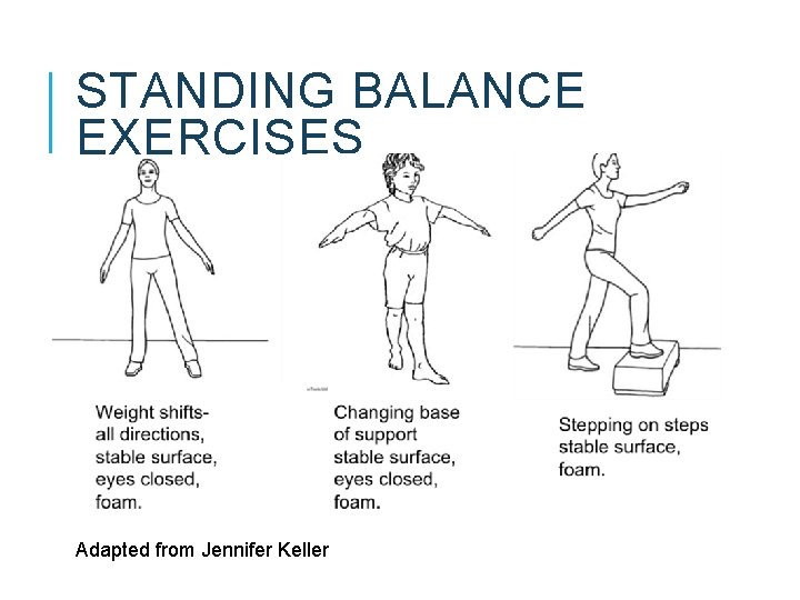 STANDING BALANCE EXERCISES Adapted from Jennifer Keller STANDING BALANCE EXERCISES Adapted from Jennifer Keller