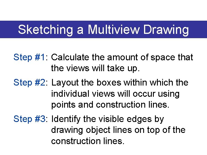 Sketching a Multiview Drawing Step #1: Calculate the amount of space that the views