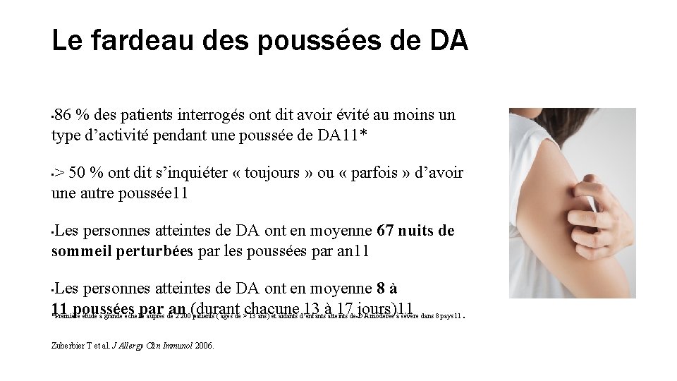 Le fardeau des poussées de DA 86 % des patients interrogés ont dit avoir