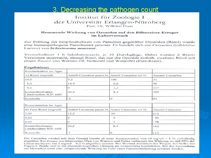 3. Decreasing the pathogen count 3. Decreasing the pathogen count