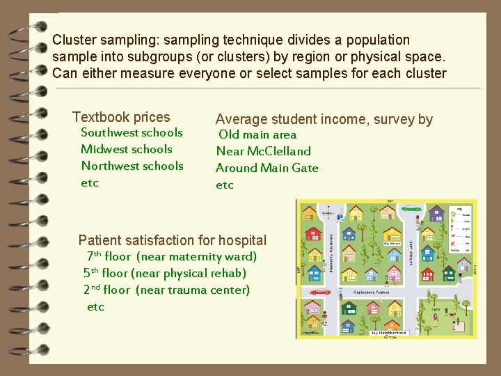 Cluster sampling: sampling technique divides a population sample into subgroups (or clusters) by region