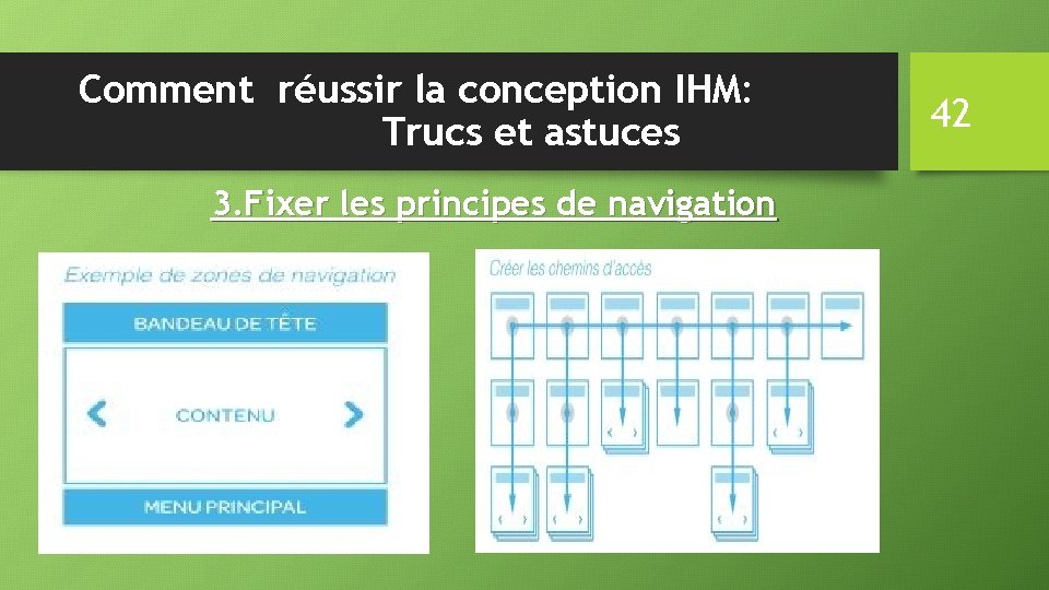 Comment réussir la conception IHM: Trucs et astuces 3. Fixer les principes de navigation