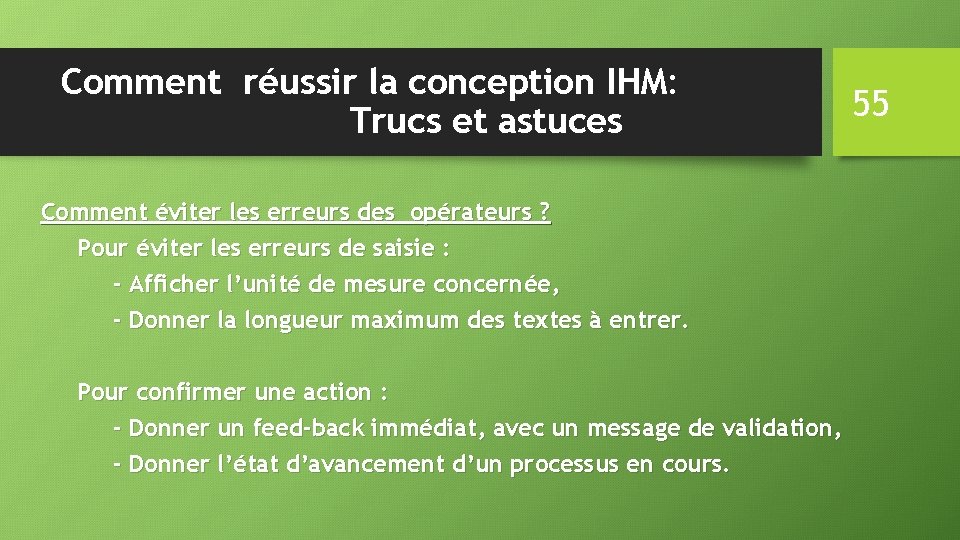 Comment réussir la conception IHM: Trucs et astuces Comment éviter les erreurs des opérateurs