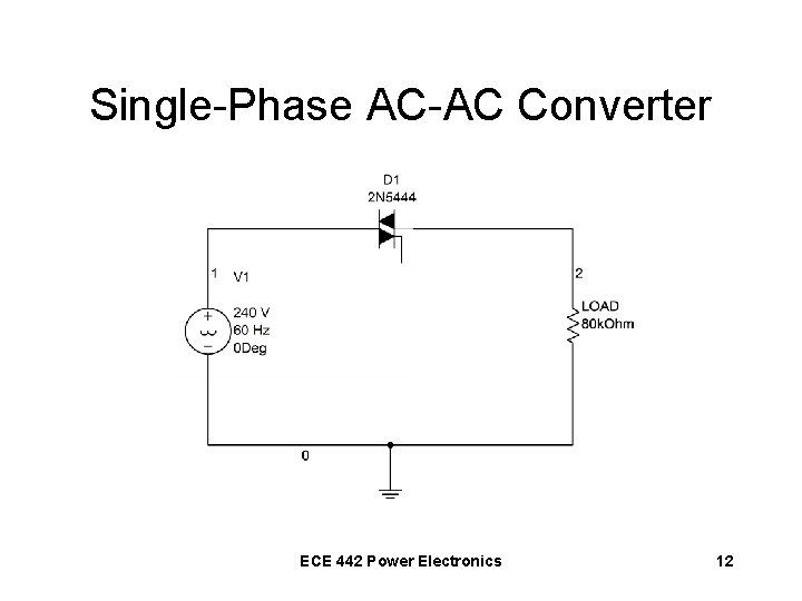 Single-Phase AC-AC Converter ECE 442 Power Electronics 12 