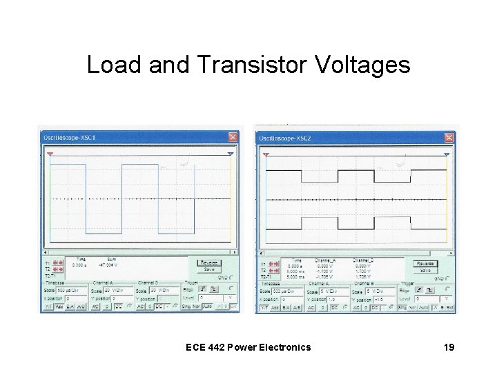 Load and Transistor Voltages ECE 442 Power Electronics 19 