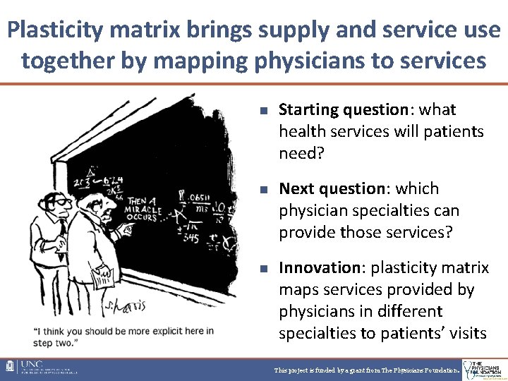 Plasticity matrix brings supply and service use together by mapping physicians to services n Plasticity matrix brings supply and service use together by mapping physicians to services n