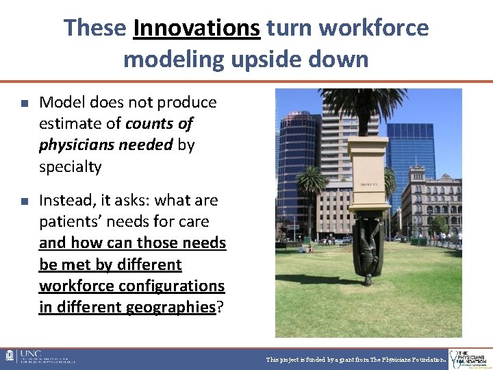 These Innovations turn workforce modeling upside down n n Model does not produce estimate These Innovations turn workforce modeling upside down n n Model does not produce estimate
