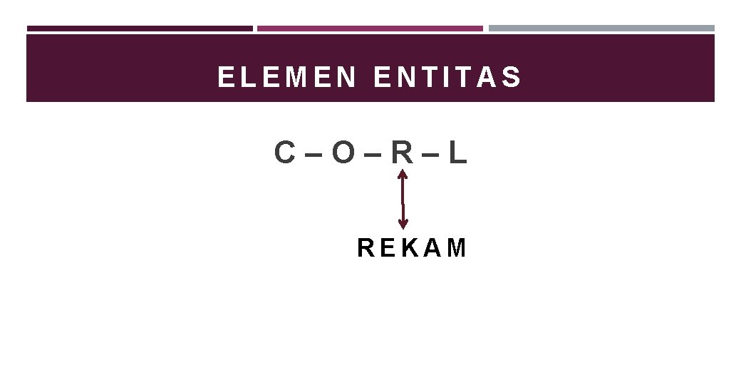 ELEMEN ENTITAS C–O–R–L REKAM 