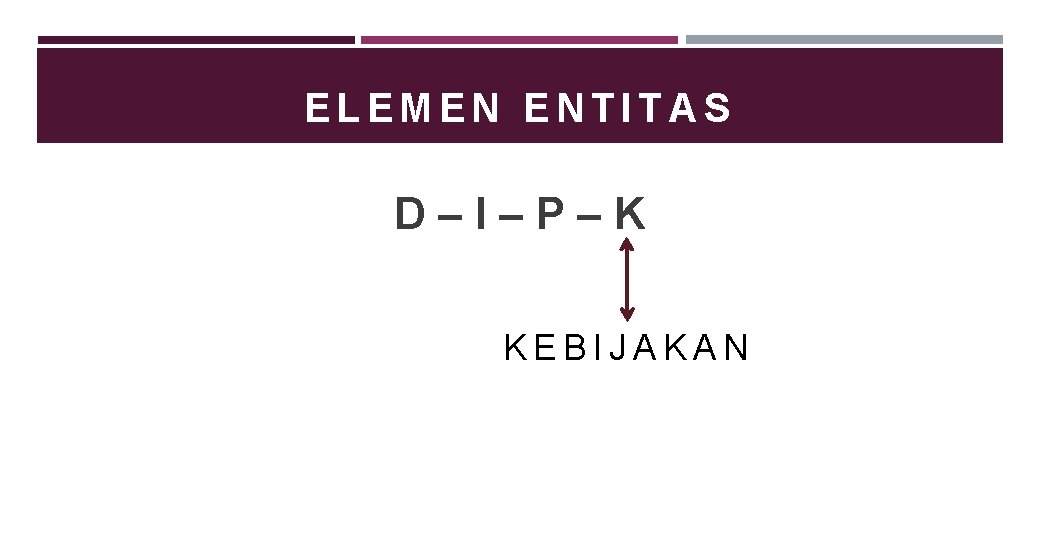 ELEMEN ENTITAS D–I–P–K KEBIJAKAN 