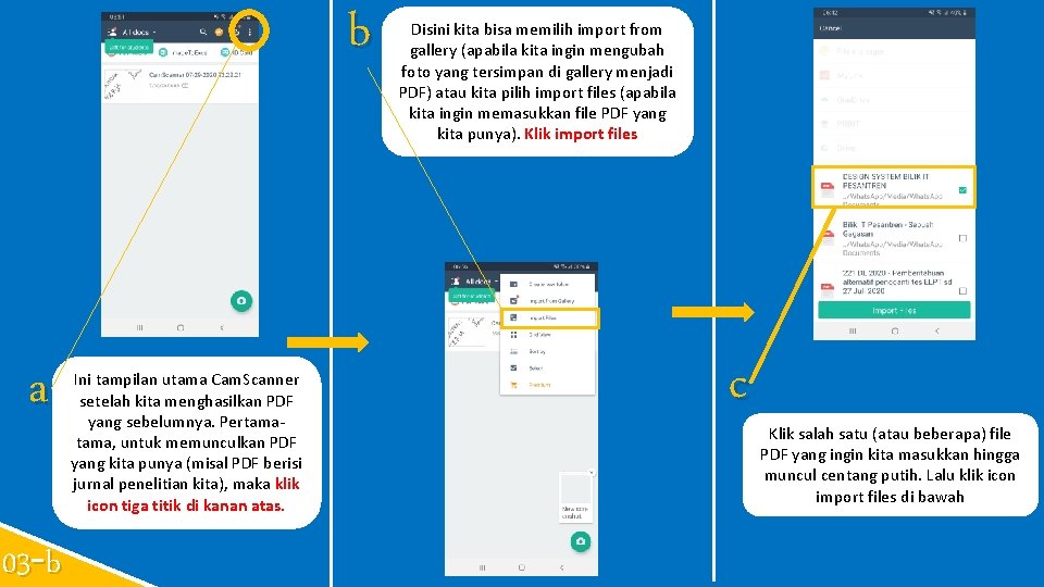 b a 03 -b Ini tampilan utama Cam. Scanner setelah kita menghasilkan PDF yang