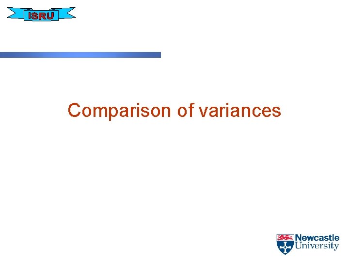 Comparison of variances 