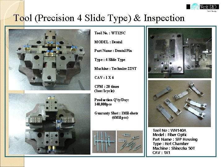 Tool (Precision 4 Slide Type) & Inspection Tool No. : WT 125 C MODEL