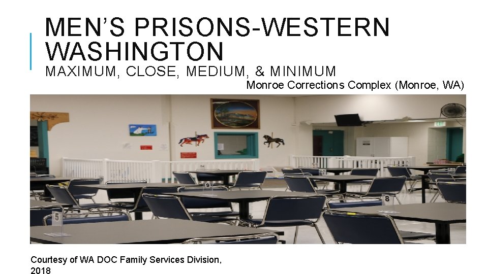 MEN’S PRISONS-WESTERN WASHINGTON MAXIMUM, CLOSE, MEDIUM, & MINIMUM Monroe Corrections Complex (Monroe, WA) Courtesy MEN’S PRISONS-WESTERN WASHINGTON MAXIMUM, CLOSE, MEDIUM, & MINIMUM Monroe Corrections Complex (Monroe, WA) Courtesy