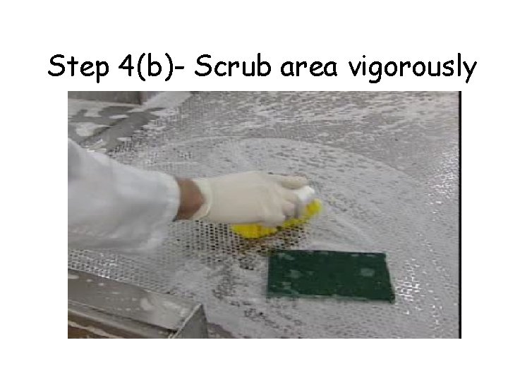 Step 4(b)- Scrub area vigorously 