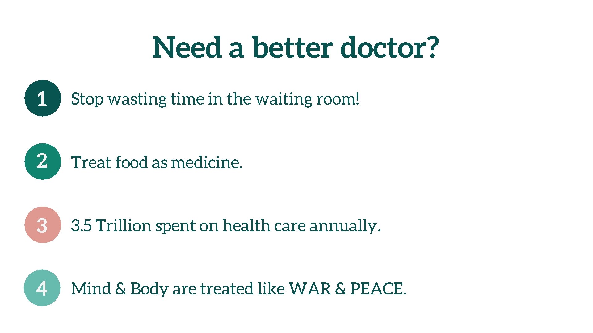 Need a better doctor? 1 Stop wasting time in the waiting room! 2 Treat