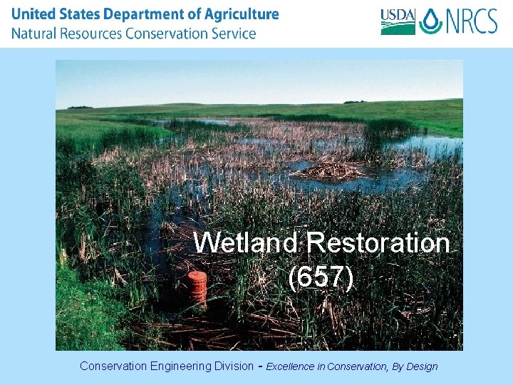 Wetland Restoration (657) Conservation Engineering Division - Excellence in Conservation, By Design 