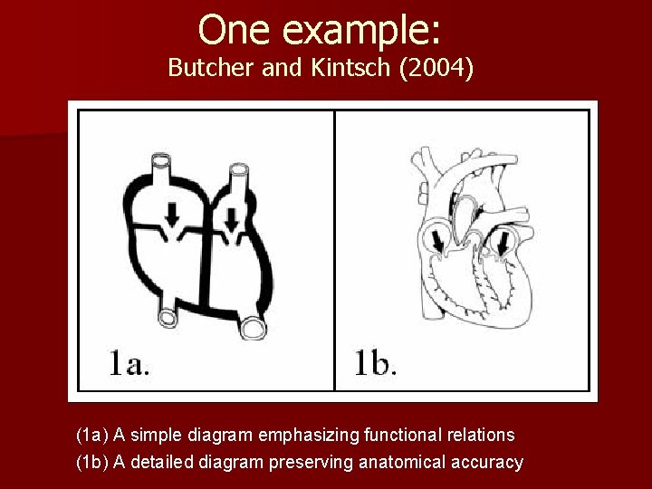 One example: Butcher and Kintsch (2004) (1 a) A simple diagram emphasizing functional relations