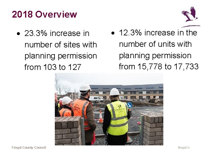 2018 Overview 23. 3% increase in number of sites with planning permission from 103