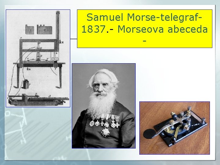 Samuel Morse-telegraf 1837. - Morseova abeceda - 