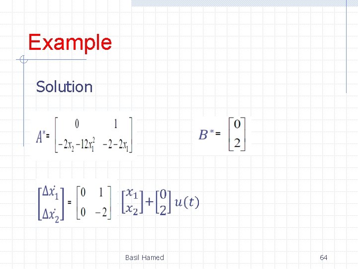 Example Solution Basil Hamed 64 Example Solution Basil Hamed 64