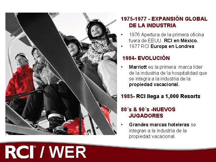 1975 -1977 - EXPANSIÓN GLOBAL DE LA INDUSTRIA • • 1976 Apertura de la