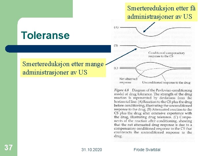 Smertereduksjon etter få administrasjoner av US Toleranse Smertereduksjon etter mange administrasjoner av US 37