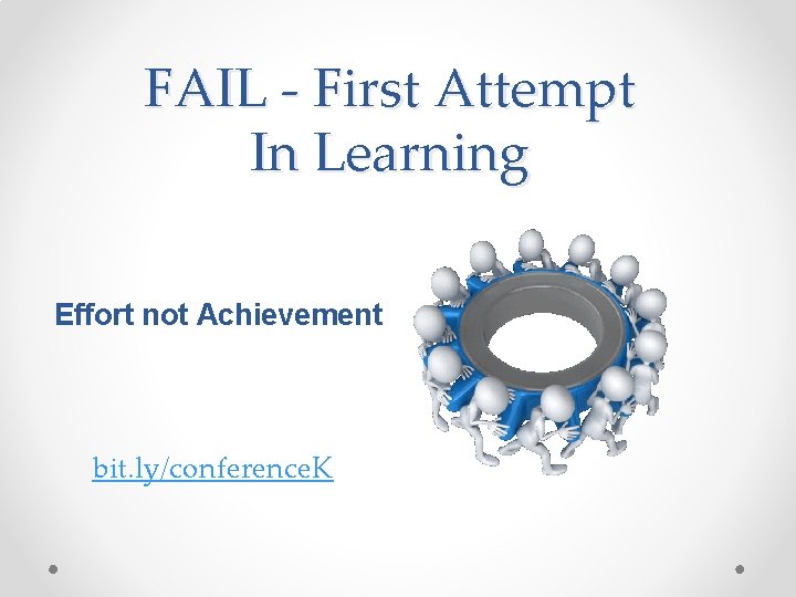 FAIL - First Attempt In Learning Effort not Achievement bit. ly/conference. K 