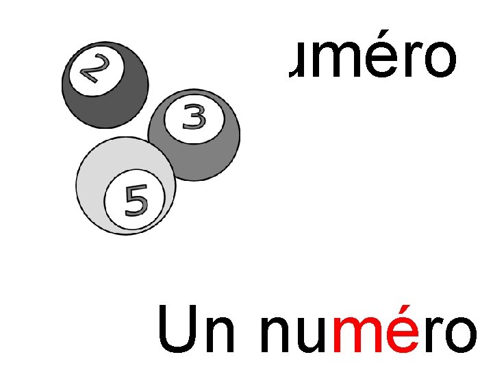 mé numéro Un numéro 